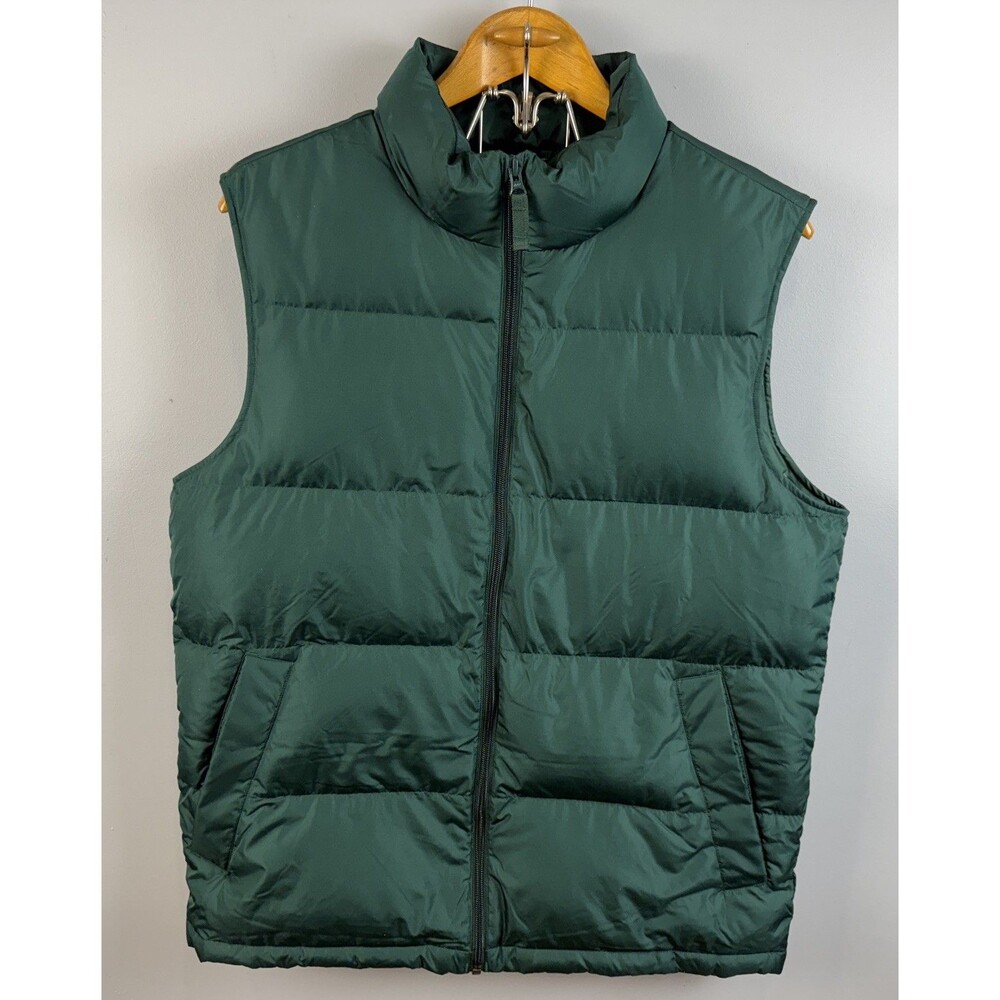 NWT Green Lands End Medium 38-40 Full Zip Puffer Vest